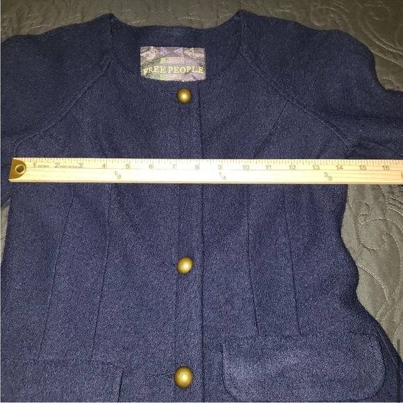 FREE PEOPLE XS Military Pea Coat, Wool Blend - Picture 5 of 8